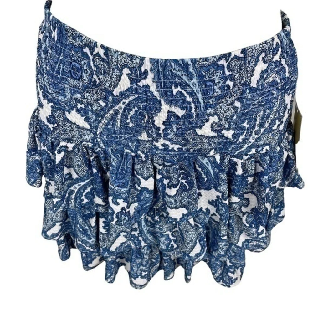 Michael Kors Skirt - NWT | Women Size Small | Ruffle Blue White Paisley